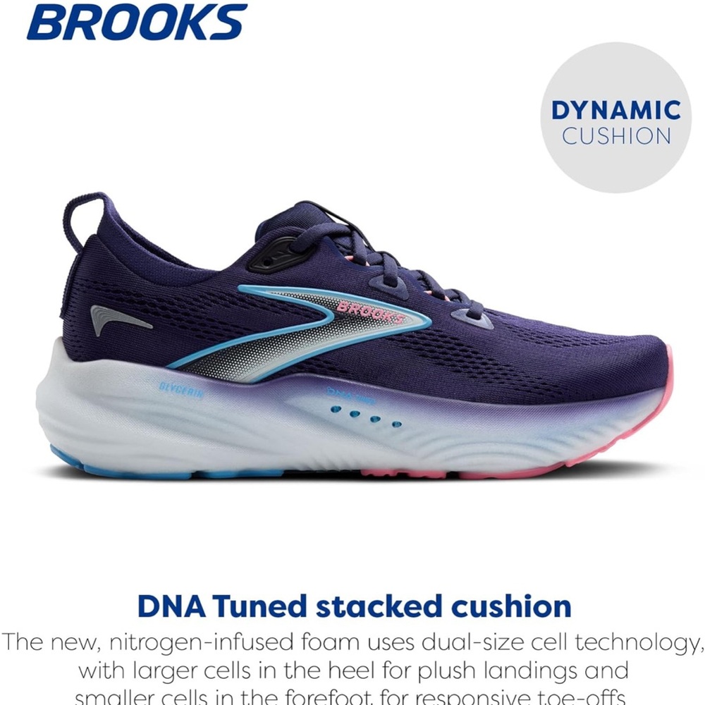 NWT Brooks Womens Glycerin 22 Running Shoes - Deep Purple with Blue Accents - Picture 6 of 10